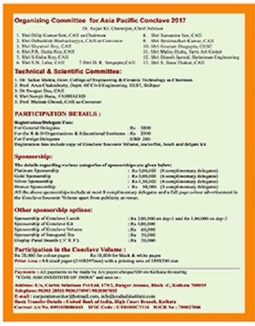 Brochure: organising committee and sponsorship