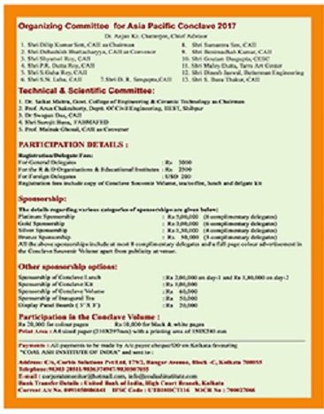 Brochure: organising committee and sponsorship
